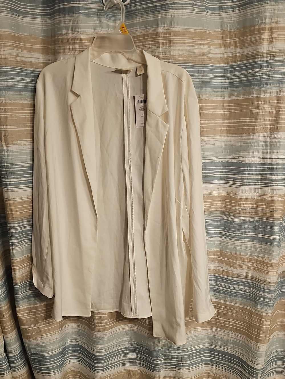 Chico's Antique White open-front lightweight plus size  blazer/jacket
